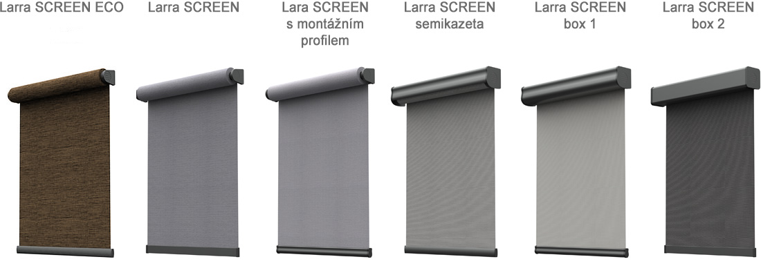 Srovnání profilů rolety Larra SCREEN